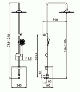 Душевая стойка Lemark LM8803C