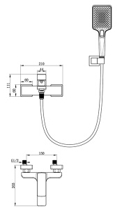 Смеситель для ванны Oliveeka OL-639003A-MB