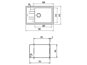 Кухонная мойка TEKA STONE 60 S-TG 1B 1D, 78х51, белый