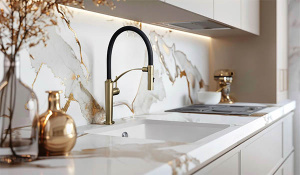 Смеситель для кухонной мойки Deante Corda Gold BR BRC_R72M