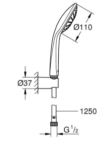 Душевая лейка со шлангом Grohe Euphoria 110 Моno 27354000