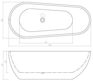 Акриловая ванна Cerutti MiMi170MB, 170x80