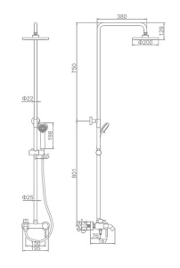 Душевая стойка Ledeme L2452A