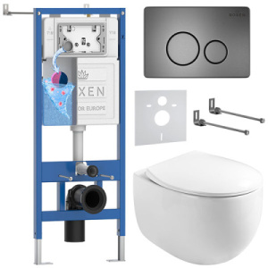 Комплект инсталляции 6 в 1 Roxen StounFix Dual Fresh 964237 с аромадозатором, оружейная сталь