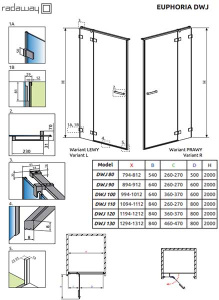 Душевая дверь Radaway Euphoria DWJ, 110х200, прозрачный