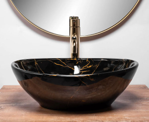 Умывальник Rea Sofia Black Marble Shiny