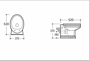 Подвесной унитаз CeramaLux 1412 безободковый (с крышкой SoftClose)
