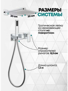 Душевая система скрытого монтажа Grocenberg GB5080 хром