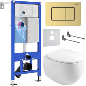 Комплект инсталляции 6 в 1 Roxen StounFix Dual Fresh 968475 с аромадозатором, брашированное золото