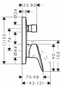 Смеситель встраиваемый Hansgrohe Logis 71405008 (2 функции)