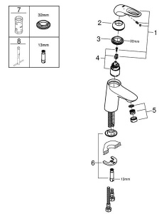 Смеситель для умывальника Grohe Eurostyle New 32468003