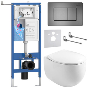 Комплект инсталляции 6 в 1 Roxen StounFix Dual Fresh 964215 с аромадозатором, оружейная сталь