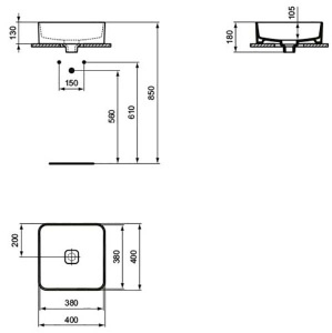 Умывальник Ideal Standard Strada II Square Vessel T296201