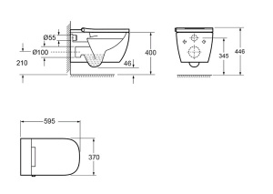 Комплект инсталляции TECEbase kit 9400401S (9400412) c кнопкой и умным подвесным унитазом Lavinia Boho Smart V-Clean 3359101R