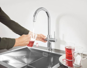 Смеситель для кухонной мойки Grohe Red Duo 30083001 / 30083DC1 в комплекте с бойлером, хром