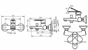 Смеситель для ванны Bravat Louise F6191183CP-01-RUS