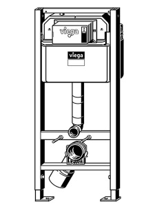 Комплект инсталляции Viega Prevista Dry WC 771973 с кнопкой Visign for Life 6 и унитазом Laufen Pro Rimless 820966 Slim Soft Close
