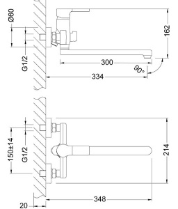 Смеситель для ванны Lemark Aura LM0651C