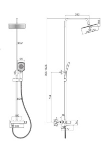 Душевая стойка Ledeme RL2473W