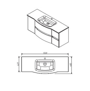 Умывальник Caprigo Integra 130 GC18R INT130