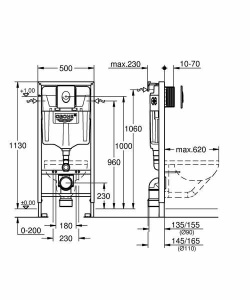 Комплект инсталляции Grohe Rapid SL 38750001 с подвесным унитазом Lavinia Boho Bell Pro Rimless