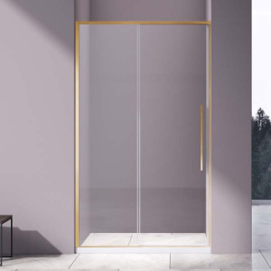 Душевая дверь Vincea Slim-N VDS-4SN прозрачнная профиль брашированное золото, 110х195, прозрачный