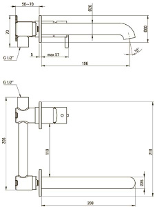 Смеситель для умывальника Deante Silia BQS F54L / BQS 054L встраиваемый