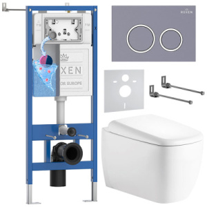 Комплект инсталляции 6 в 1 Roxen StounFix Dual Fresh 968512 с аромадозатором, серый бетон