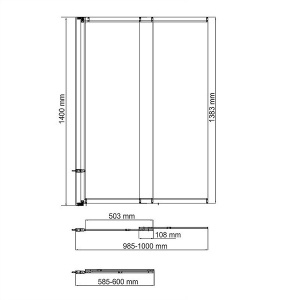 Душевая шторка на ванну Wasserkraft Dill 61S02-100 Wasserschutz