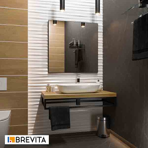 Столешница Brevita Kevo 80 / 100 / 120 Clean с каркасом, 100х47/дерево/черный