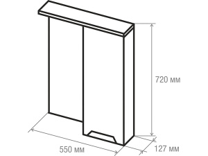 Шкаф-зеркало AV Engineering Allegretto 55 / 60 / 65 / 70 / 75 / 85 / 90, 60х72, белый
