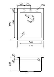 Кухонная мойка Omoikiri Bosen 41, 41х50, leningrad grey