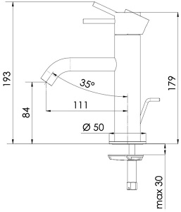 Смеситель для умывальника Remer X Style X12RP