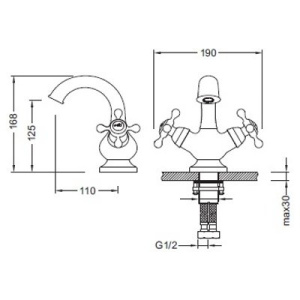 Смеситель для умывальника Gerhans K11001 / K11001G