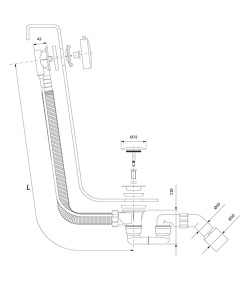 Сифон для ванны Omnires CGS TK104-PLUS-3.07+64-SGLB