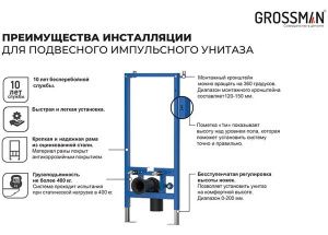 Система инсталляции для унитаза с импульсным смывом Grossman GR-901.K31.01.000