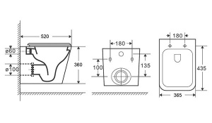 Комплект инсталляции TECEbase kit c кнопкой 9240407 и унитазом Niagara Atrio NG-9303