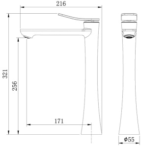 Смеситель для умывальника Grossman Advans 520.K35.09.100