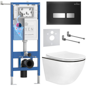 Комплект инсталляции 6 в 1 Roxen StounFix Dual Fresh 964974 с аромадозатором, черный