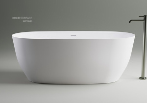 Ванна из искусственного камня Astra-form Атрия Solid с интегрированным переливом белая, 160х75