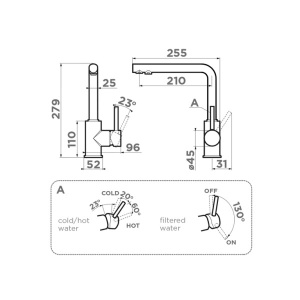 Смеситель для кухонной мойки Omoikiri Nakagawa 2 Plus-BN / 2 Plus-C с подключением к фильтру воды, хром