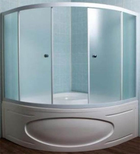 Душевая шторка на ванну 1Marka Luxe, 153х140 прозрачный, белый
