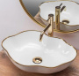 Умывальник Rea Pearl Gold Edge U0696