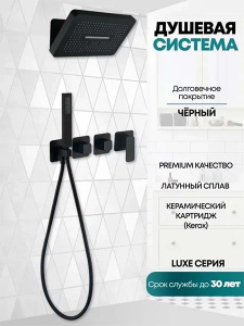 Душевая система скрытого монтажа Grocenberg GB5030 черный матовый