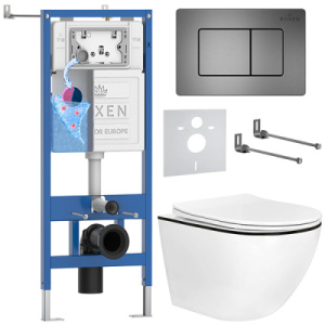 Комплект инсталляции 6 в 1 Roxen StounFix Dual Fresh 964862 с аромадозатором, оружейная сталь