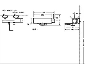 Смеситель для ванны Bravat ARC F66061C-01A-ENG