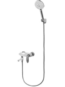 Смеситель для ванны Grocenberg GB8001WC белый / хром