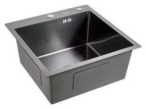 Кухонная мойка Avina Futur FK Eco Embossing PVD (графит) с коландером и дозатором, 45х48, графит