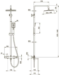 Душевая стойка Deante Therm Titanium NAC_D1HT с термостатом