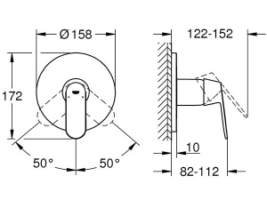 Смеситель встраиваемый Grohe Eurosmart Cosmopolitan 24044000 (1 функция)